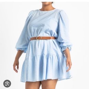 ELOQUII Textured cotton day dress